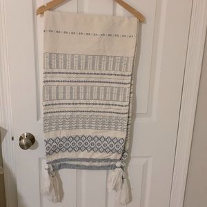 16” x 90” Blue and White Table Runner